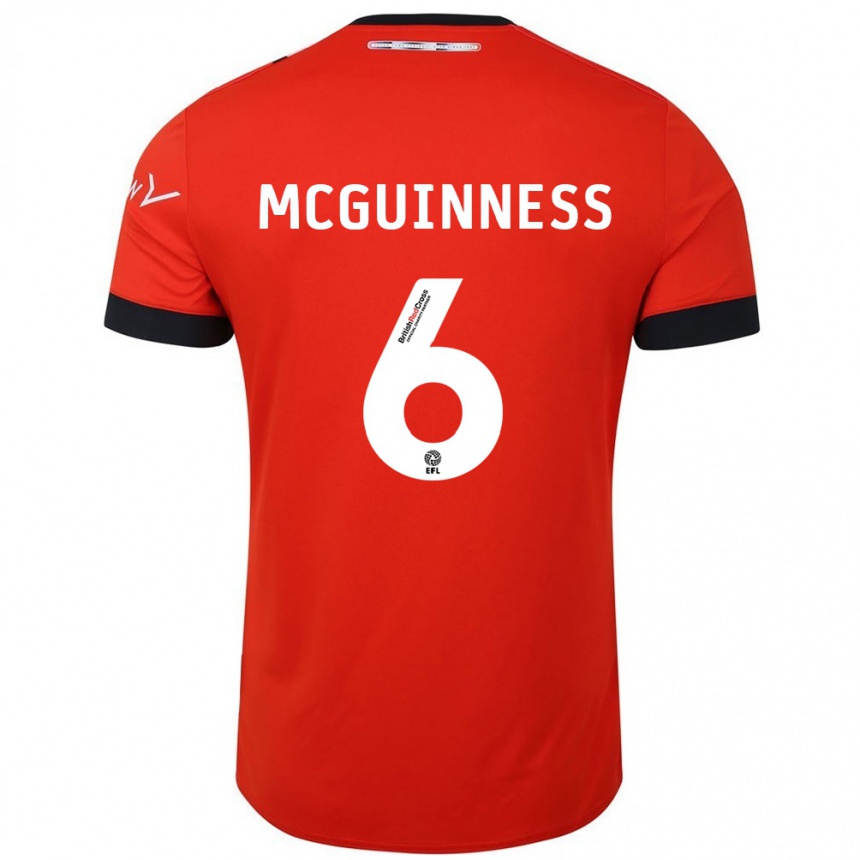 Kids Football Mark Mcguinness #6 Orange Black Home Jersey 2024/25 T-Shirt Australia