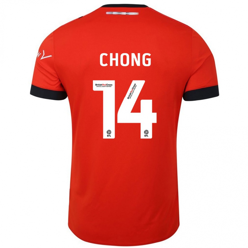 Kids Football Tahith Chong #14 Orange Black Home Jersey 2024/25 T-Shirt Australia