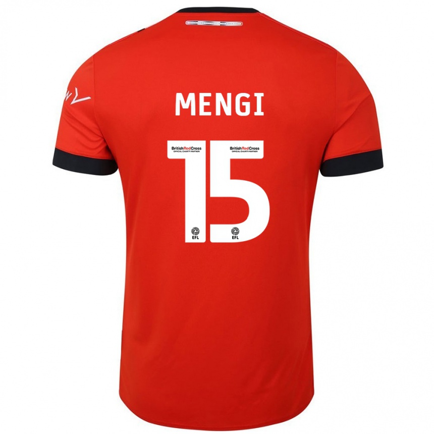 Kids Football Teden Mengi #15 Orange Black Home Jersey 2024/25 T-Shirt Australia