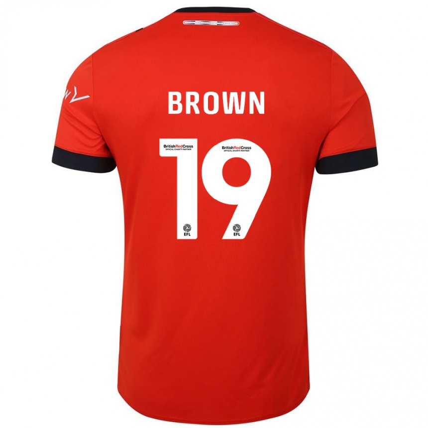 Kids Football Jacob Brown #19 Orange Black Home Jersey 2024/25 T-Shirt Australia