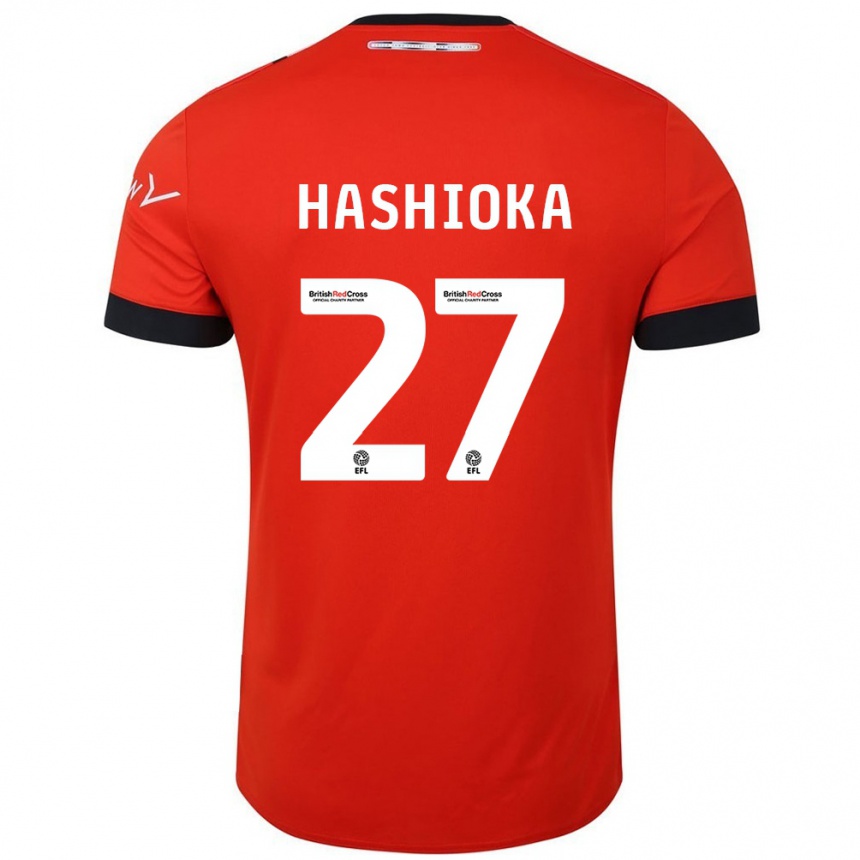 Kids Football Daiki Hashioka #27 Orange Black Home Jersey 2024/25 T-Shirt Australia