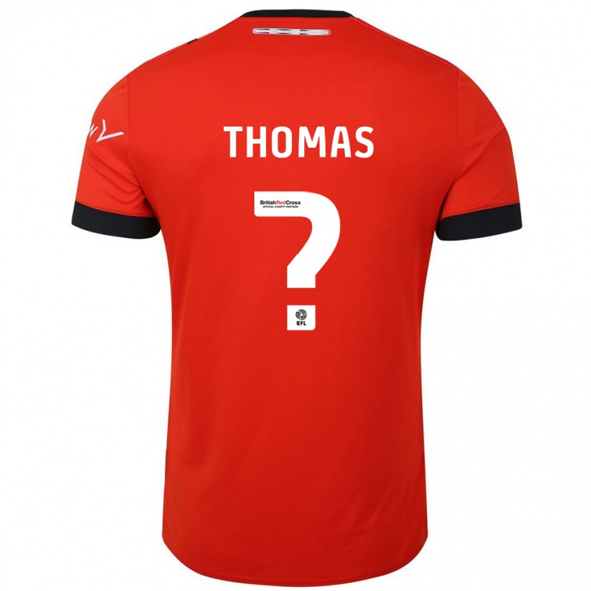 Kids Football Lucas Thomas #0 Orange Black Home Jersey 2024/25 T-Shirt Australia