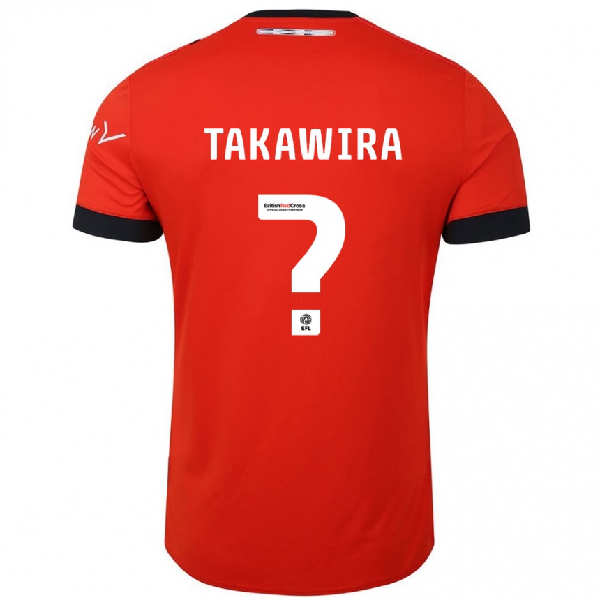 Kids Football Matthew Takawira #0 Orange Black Home Jersey 2024/25 T-Shirt Australia