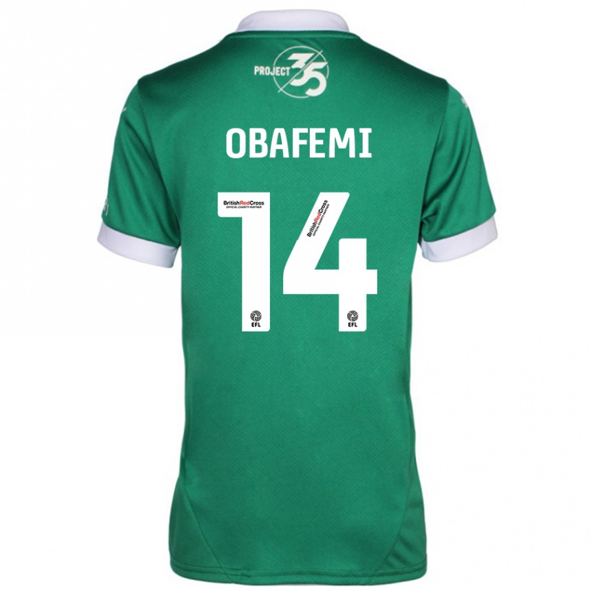 Kids Football Michael Obafemi #14 Green White Home Jersey 2024/25 T-Shirt Australia