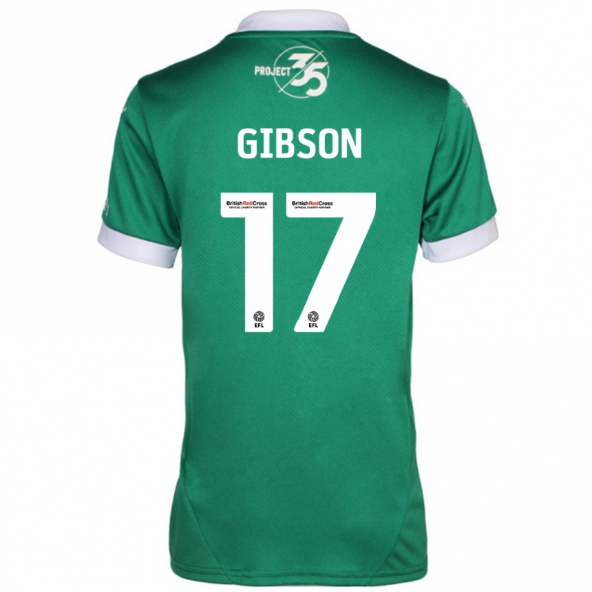 Kids Football Lewis Gibson #17 Green White Home Jersey 2024/25 T-Shirt Australia