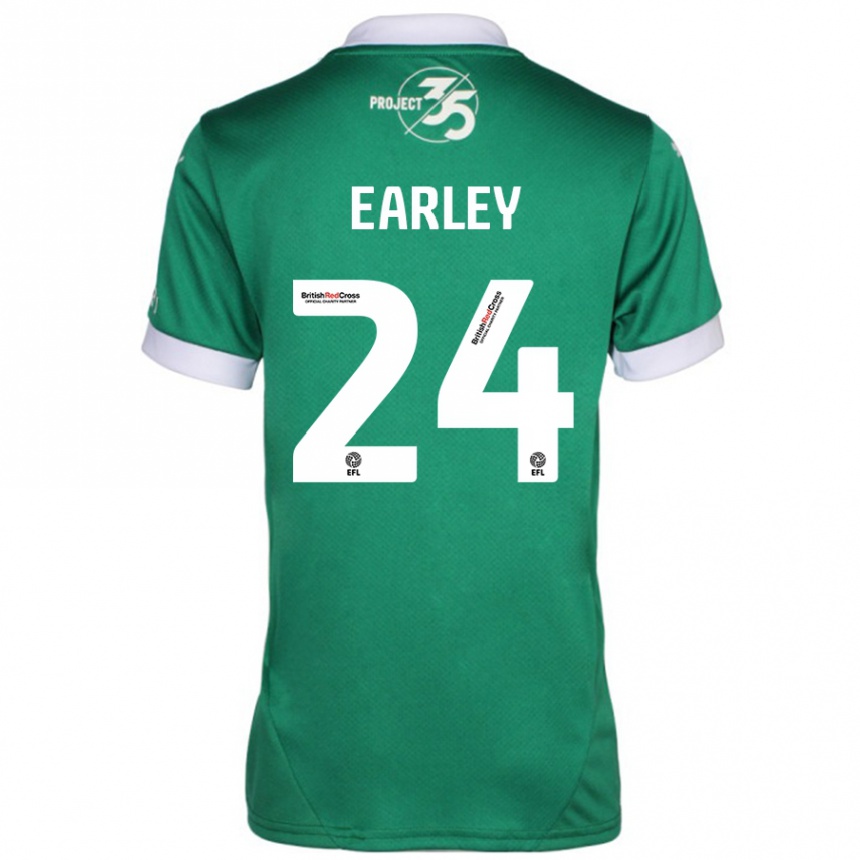 Kids Football Saxon Earley #24 Green White Home Jersey 2024/25 T-Shirt Australia