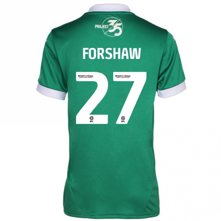 Kids Football Adam Forshaw #27 Green White Home Jersey 2024/25 T-Shirt Australia