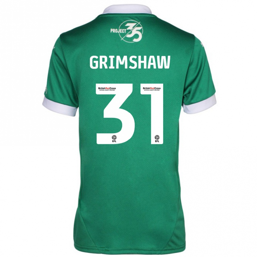 Kids Football Daniel Grimshaw #31 Green White Home Jersey 2024/25 T-Shirt Australia