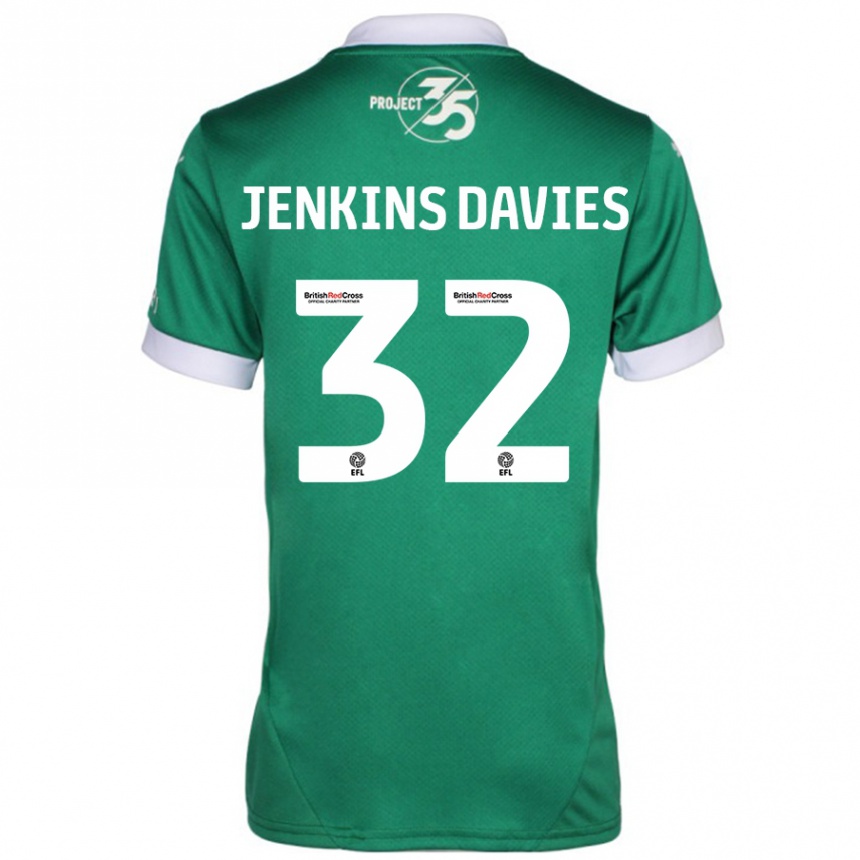 Kids Football Will Jenkins-Davies #32 Green White Home Jersey 2024/25 T-Shirt Australia