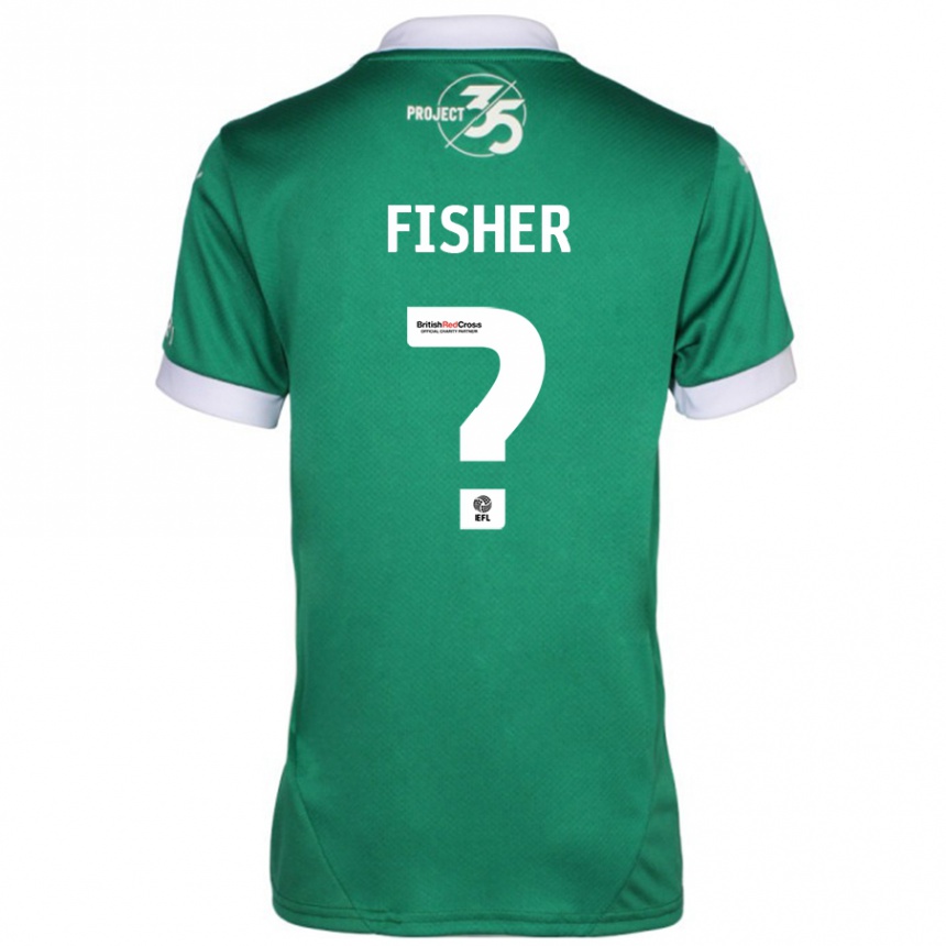 Kids Football Cole Fisher #0 Green White Home Jersey 2024/25 T-Shirt Australia