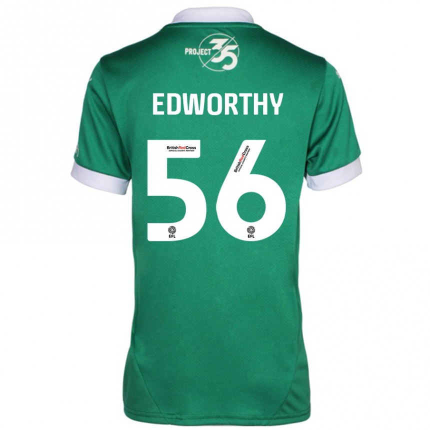 Kids Football Kieran Edworthy #56 Green White Home Jersey 2024/25 T-Shirt Australia