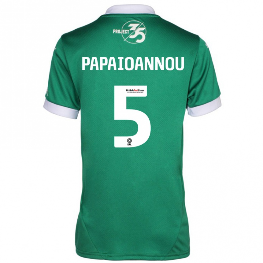 Kids Football Panagiota Papaioannou #5 Green White Home Jersey 2024/25 T-Shirt Australia