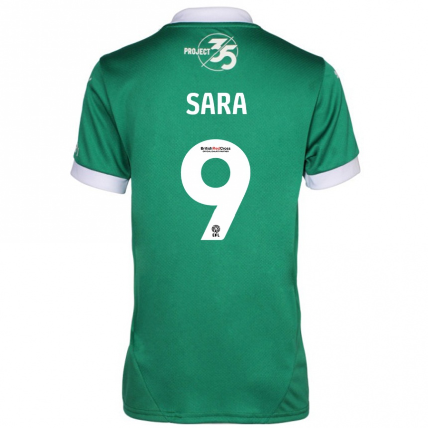 Kids Football Ellie Sara #9 Green White Home Jersey 2024/25 T-Shirt Australia