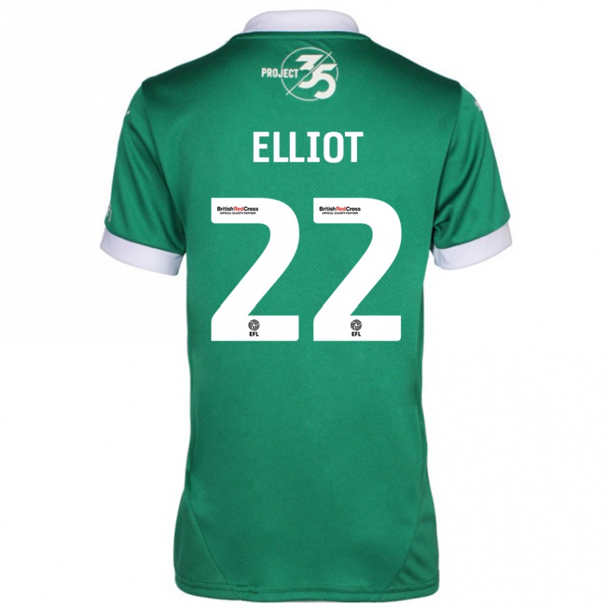 Kids Football Emily Elliot #22 Green White Home Jersey 2024/25 T-Shirt Australia