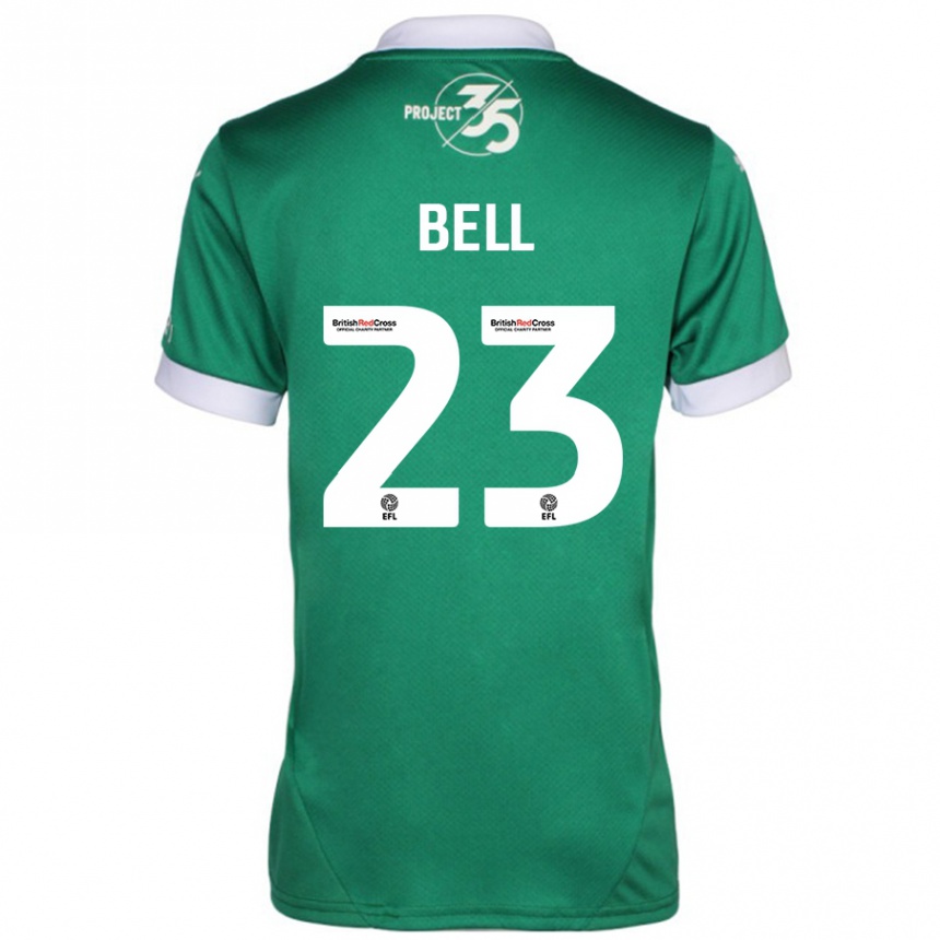 Kids Football Katelyn Bell #23 Green White Home Jersey 2024/25 T-Shirt Australia