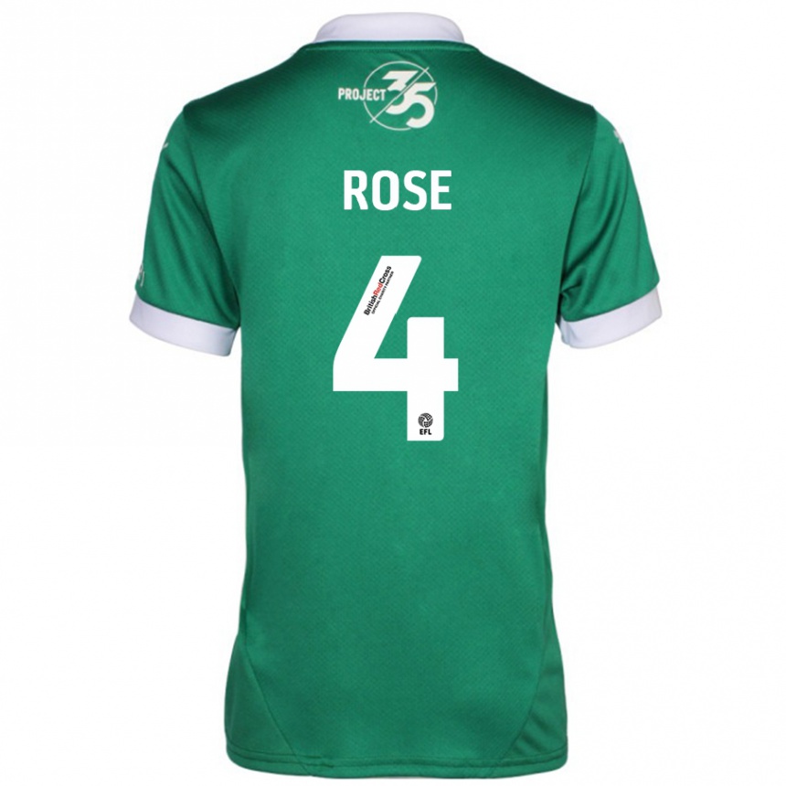 Kids Football Jemma Rose #4 Green White Home Jersey 2024/25 T-Shirt Australia