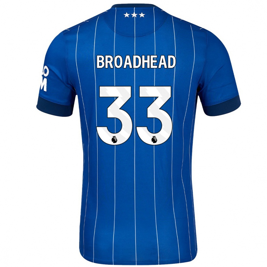 Kids Football Nathan Broadhead #33 Navy Blue Home Jersey 2024/25 T-Shirt Australia