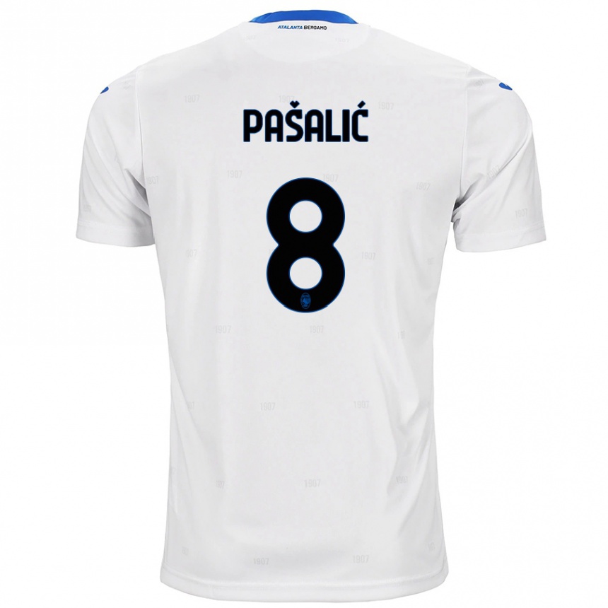 Kids Football Mario Pasalic #8 White Away Jersey 2024/25 T-Shirt Australia