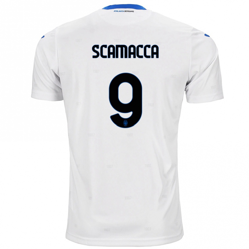 Kids Football Gianluca Scamacca #9 White Away Jersey 2024/25 T-Shirt Australia