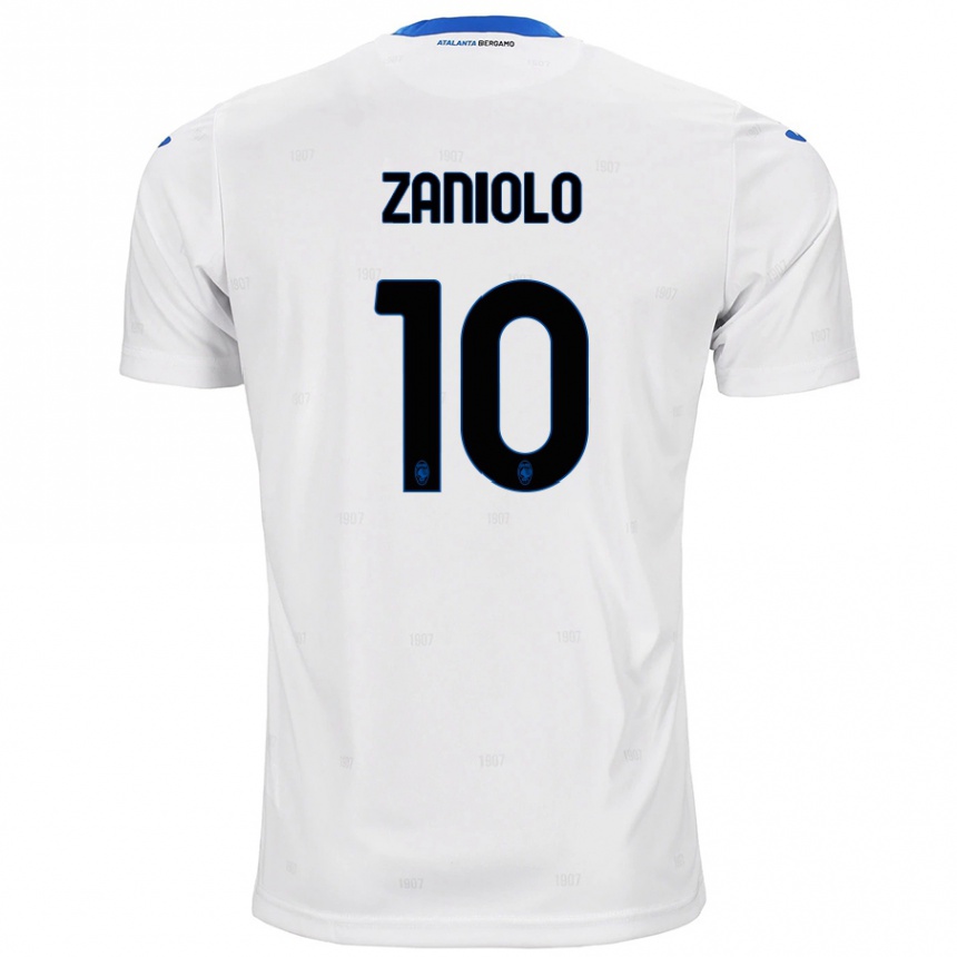 Kids Football Nicolò Zaniolo #10 White Away Jersey 2024/25 T-Shirt Australia