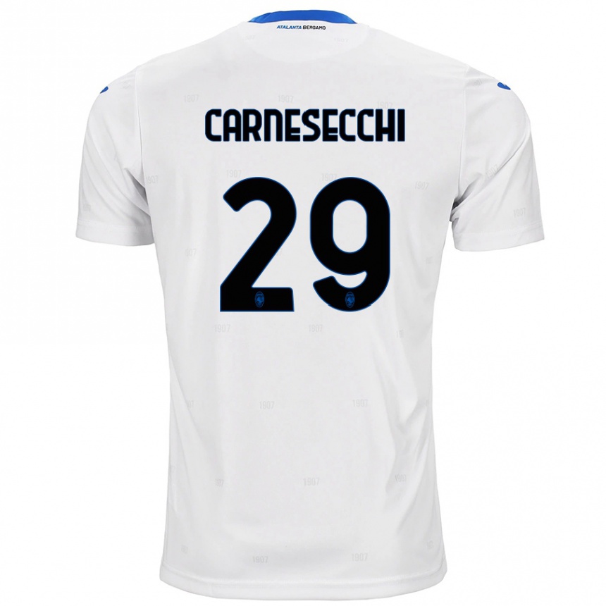 Kids Football Marco Carnesecchi #29 White Away Jersey 2024/25 T-Shirt Australia