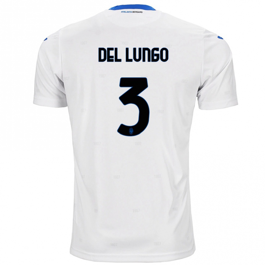 Kids Football Tommaso Del Lungo #3 White Away Jersey 2024/25 T-Shirt Australia