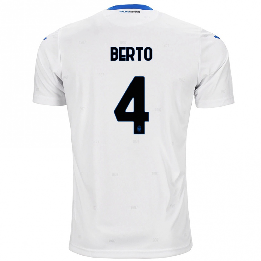 Kids Football Gabriele Berto #4 White Away Jersey 2024/25 T-Shirt Australia