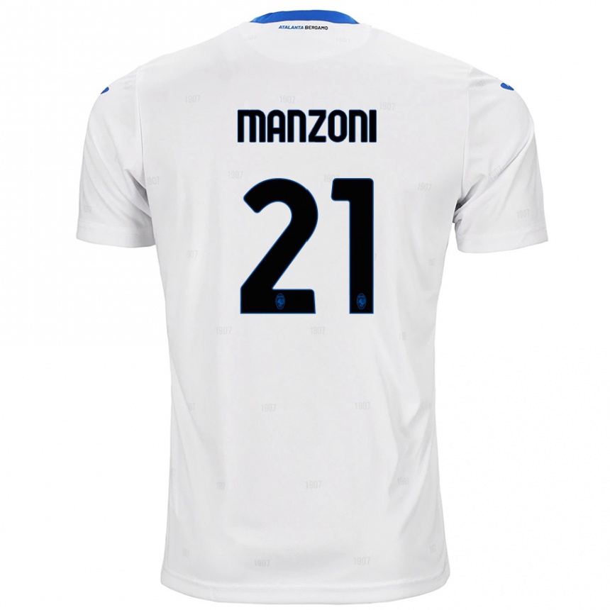 Kids Football Alberto Manzoni #21 White Away Jersey 2024/25 T-Shirt Australia