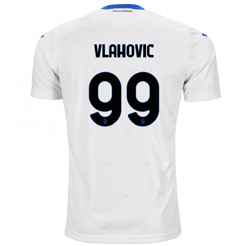 Kids Football Vanja Vlahovic #99 White Away Jersey 2024/25 T-Shirt Australia