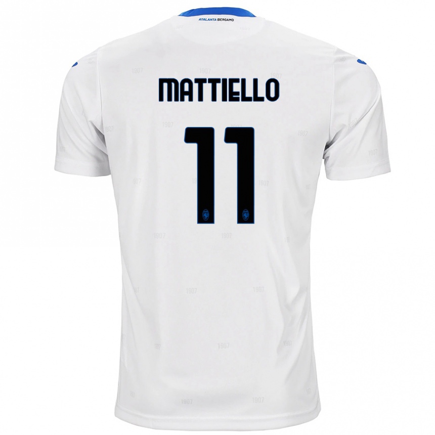 Kids Football Federico Mattiello #11 White Away Jersey 2024/25 T-Shirt Australia