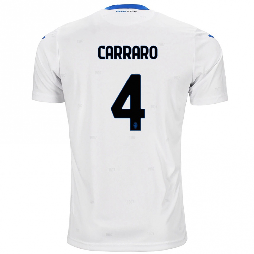 Kids Football Marco Carraro #4 White Away Jersey 2024/25 T-Shirt Australia