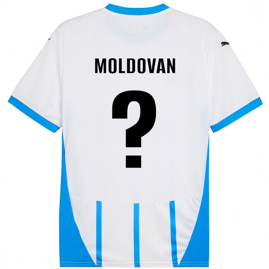 Kids Football Horațiu Moldovan #0 White Blue Away Jersey 2024/25 T-Shirt Australia