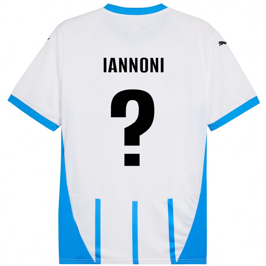 Kids Football Edoardo Iannoni #0 White Blue Away Jersey 2024/25 T-Shirt Australia