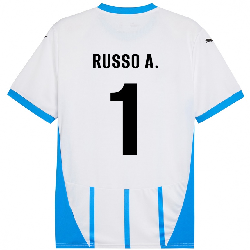 Kids Football Alessandro Russo #1 White Blue Away Jersey 2024/25 T-Shirt Australia