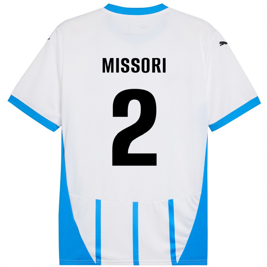 Kids Football Filippo Missori #2 White Blue Away Jersey 2024/25 T-Shirt Australia