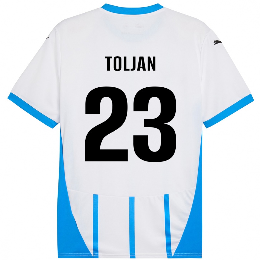 Kids Football Jeremy Toljan #23 White Blue Away Jersey 2024/25 T-Shirt Australia