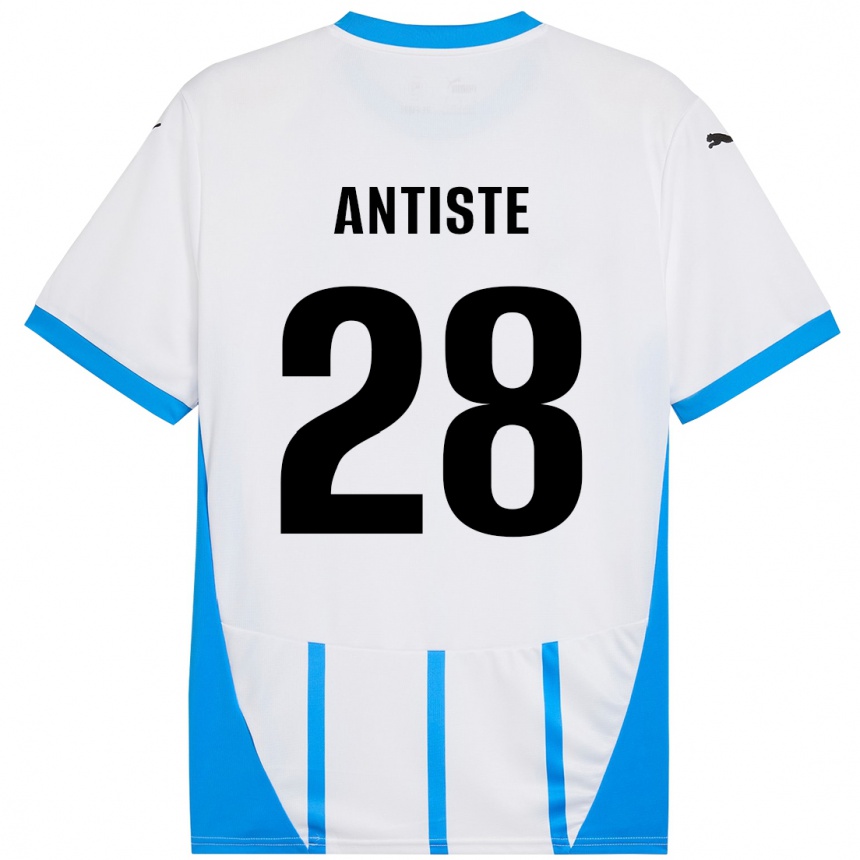 Kids Football Janis Antiste #28 White Blue Away Jersey 2024/25 T-Shirt Australia