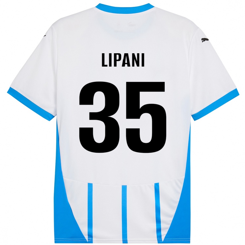 Kids Football Luca Lipani #35 White Blue Away Jersey 2024/25 T-Shirt Australia