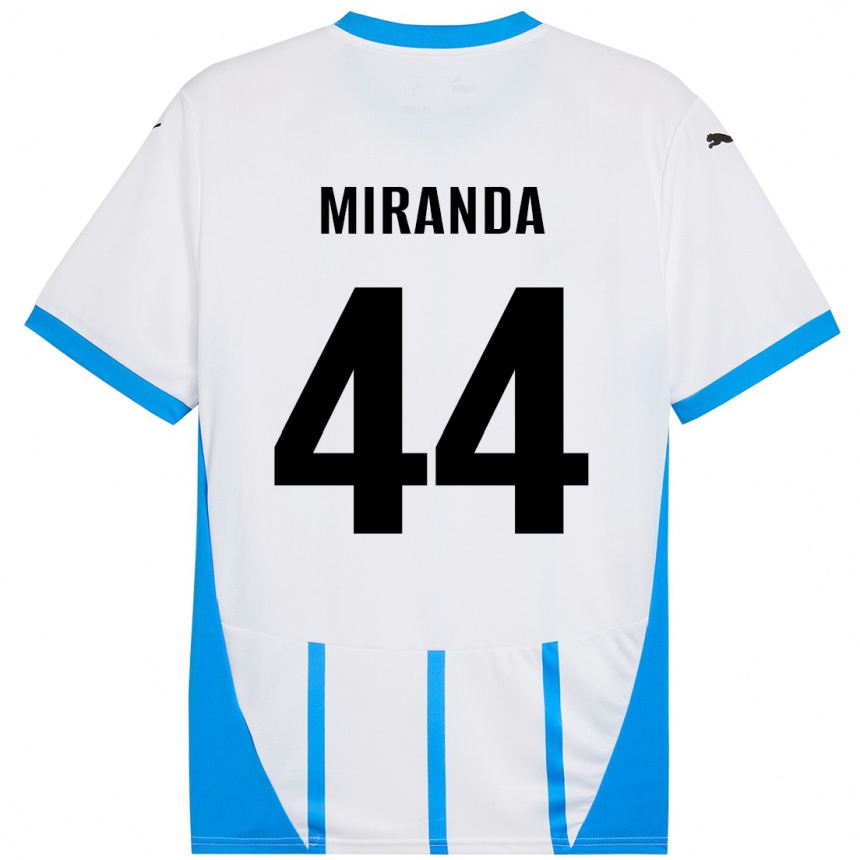 Kids Football Kevin Miranda #44 White Blue Away Jersey 2024/25 T-Shirt Australia