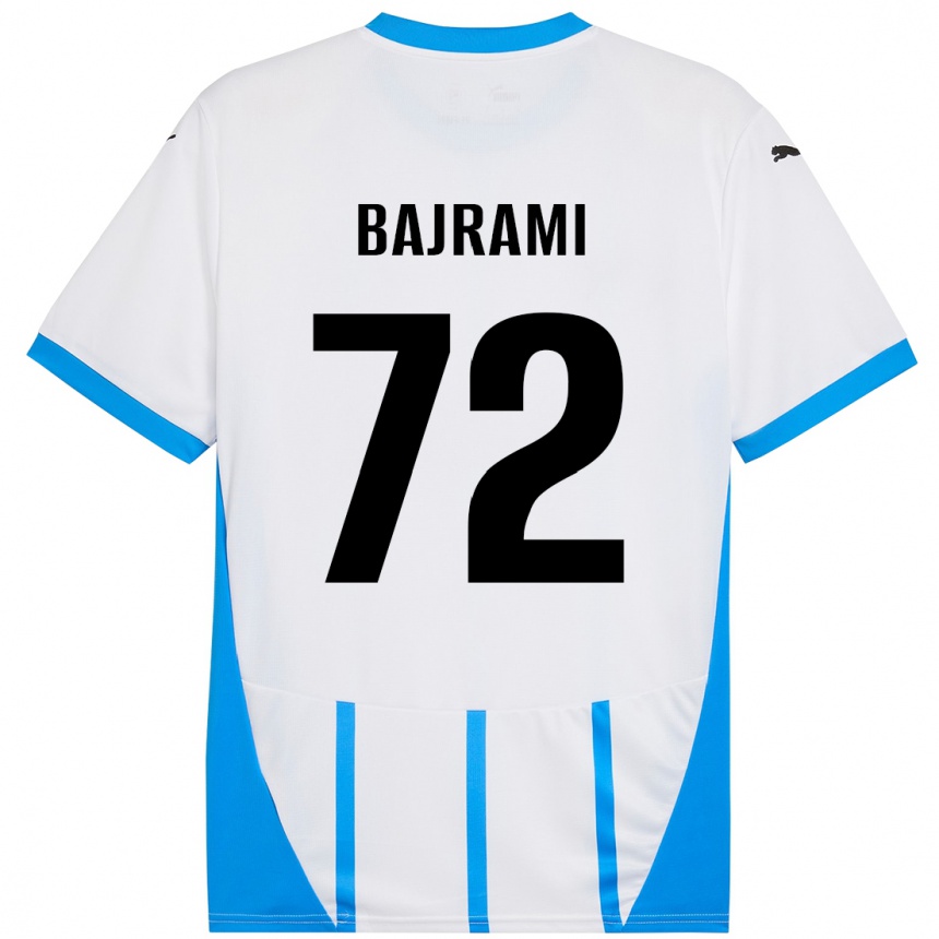 Kids Football Nedim Bajrami #72 White Blue Away Jersey 2024/25 T-Shirt Australia