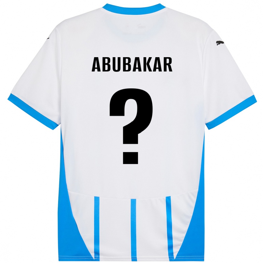 Kids Football Salim Abubakar #0 White Blue Away Jersey 2024/25 T-Shirt Australia