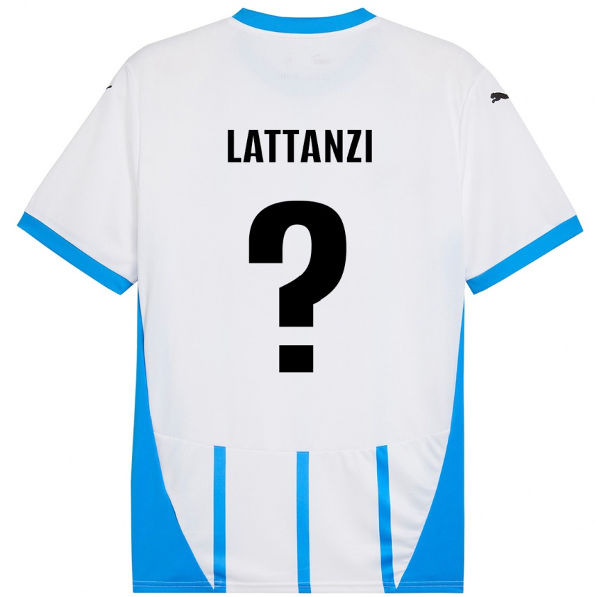 Kids Football Luca Lattanzi #0 White Blue Away Jersey 2024/25 T-Shirt Australia