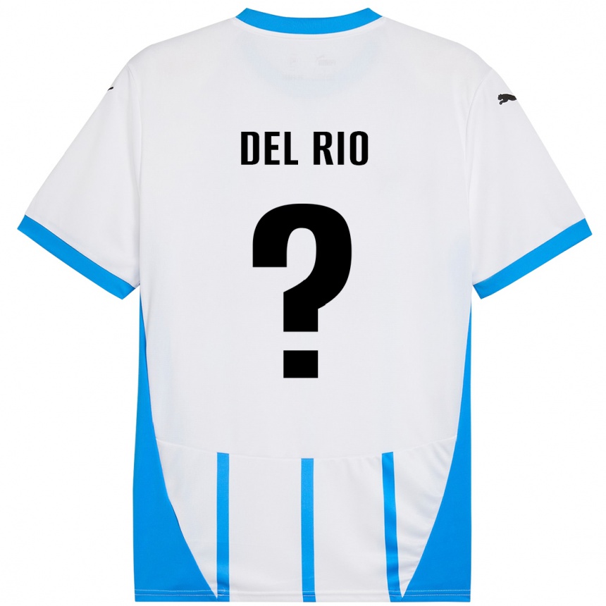 Kids Football Davide Del Rio #0 White Blue Away Jersey 2024/25 T-Shirt Australia