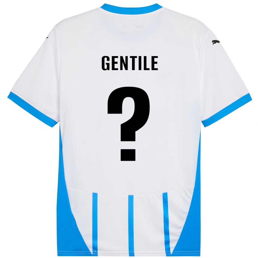 Kids Football Raffaele Gentile #0 White Blue Away Jersey 2024/25 T-Shirt Australia