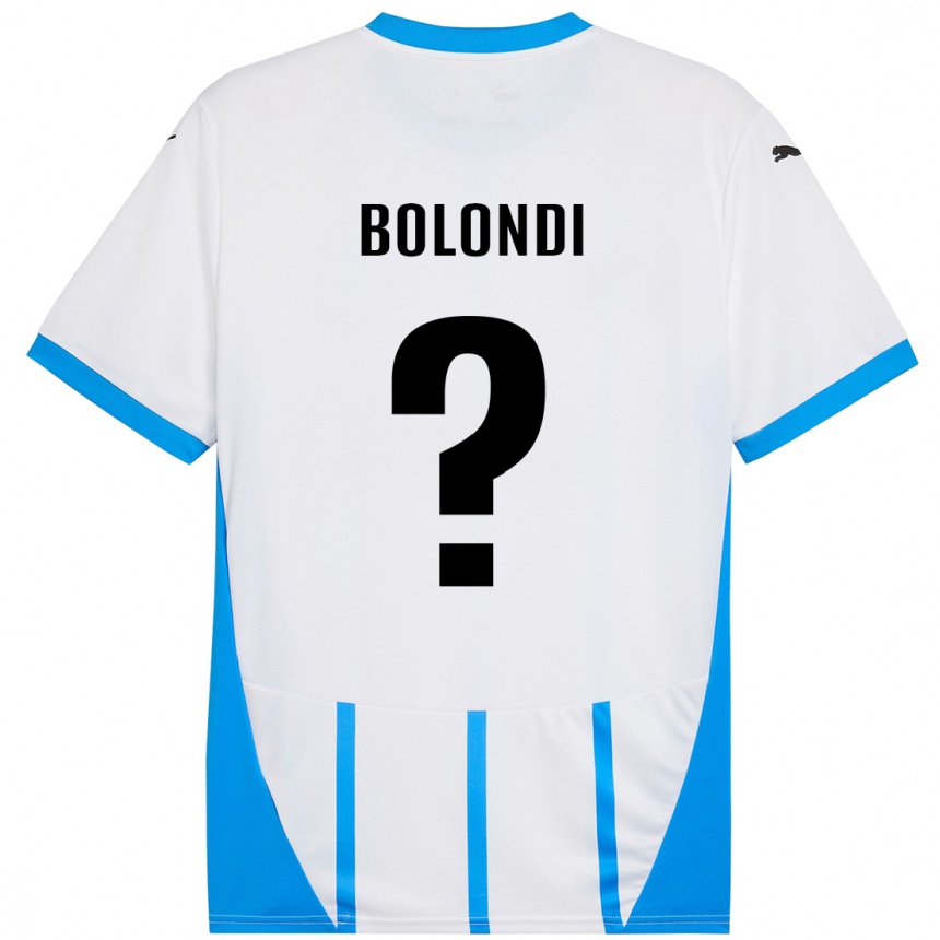 Kids Football Francesco Bolondi #0 White Blue Away Jersey 2024/25 T-Shirt Australia