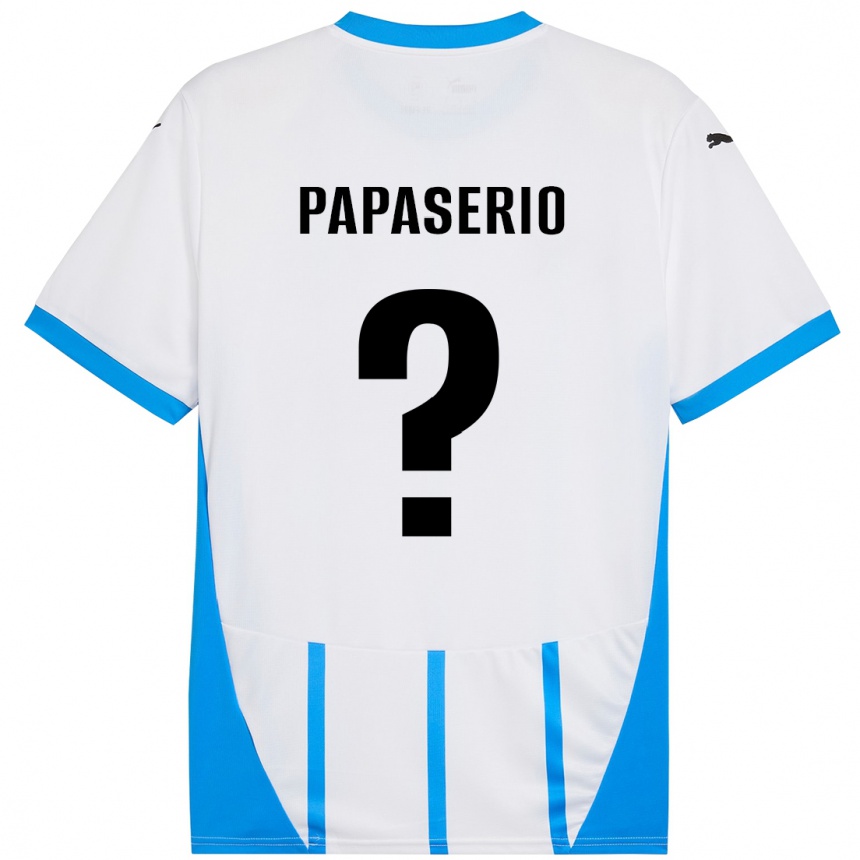 Kids Football Gabriele Papaserio #0 White Blue Away Jersey 2024/25 T-Shirt Australia