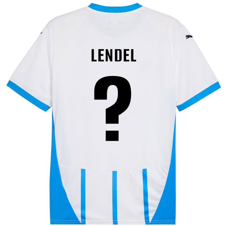 Kids Football Davide Lendel #0 White Blue Away Jersey 2024/25 T-Shirt Australia