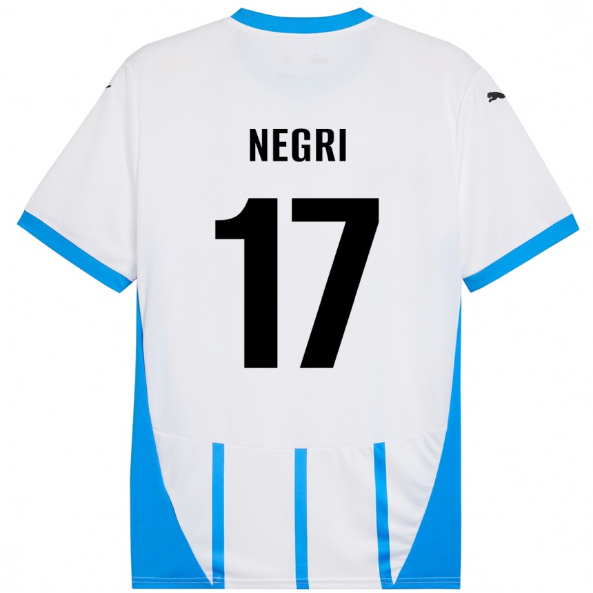 Kids Football Gabriele Negri #17 White Blue Away Jersey 2024/25 T-Shirt Australia