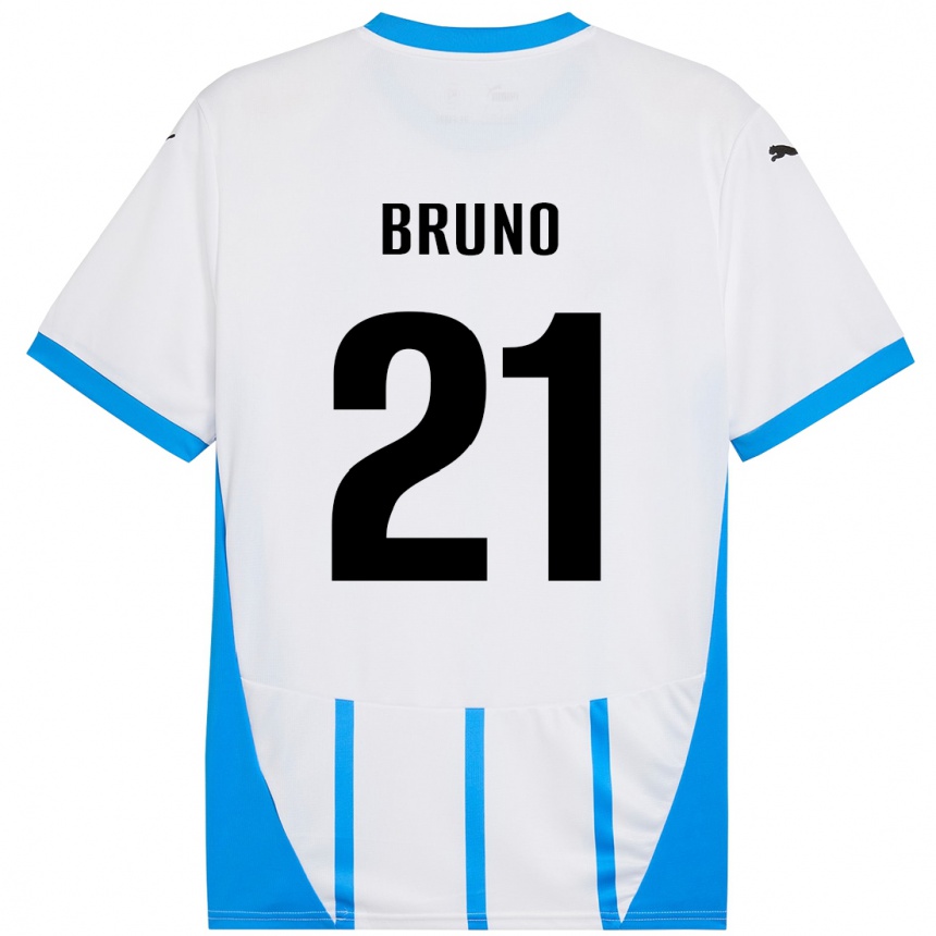 Kids Football Kevin Bruno #21 White Blue Away Jersey 2024/25 T-Shirt Australia