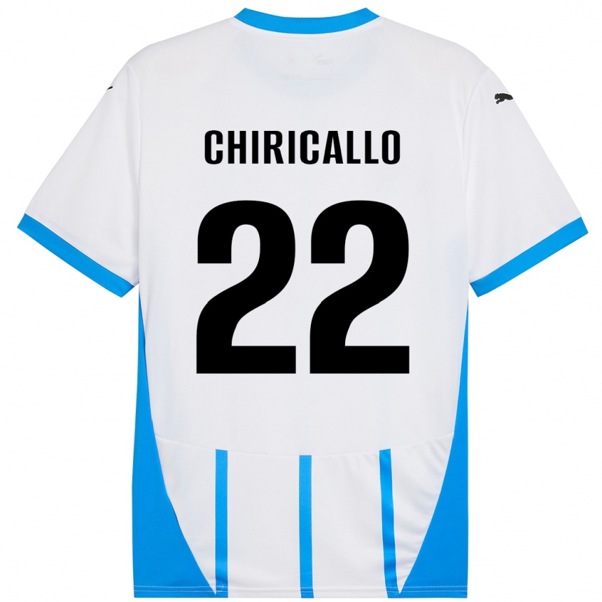 Kids Football Giovanni Chiricallo #22 White Blue Away Jersey 2024/25 T-Shirt Australia